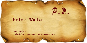 Prinz Mária névjegykártya